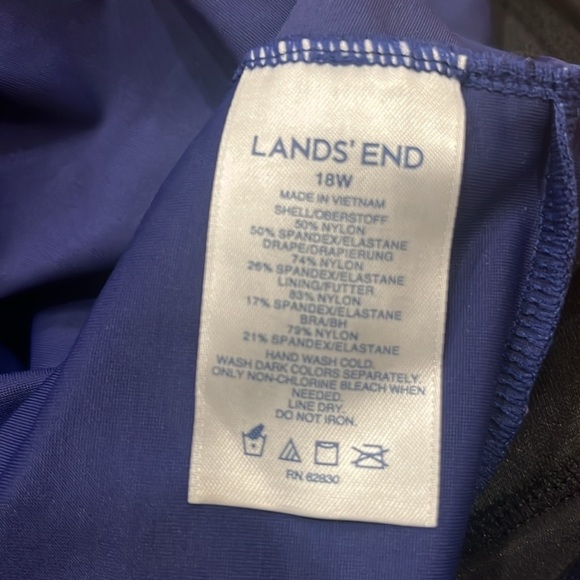 NWOT lands’ End plaisy pluse size one piece swimsuit size 18W. - Picture 6 of 7